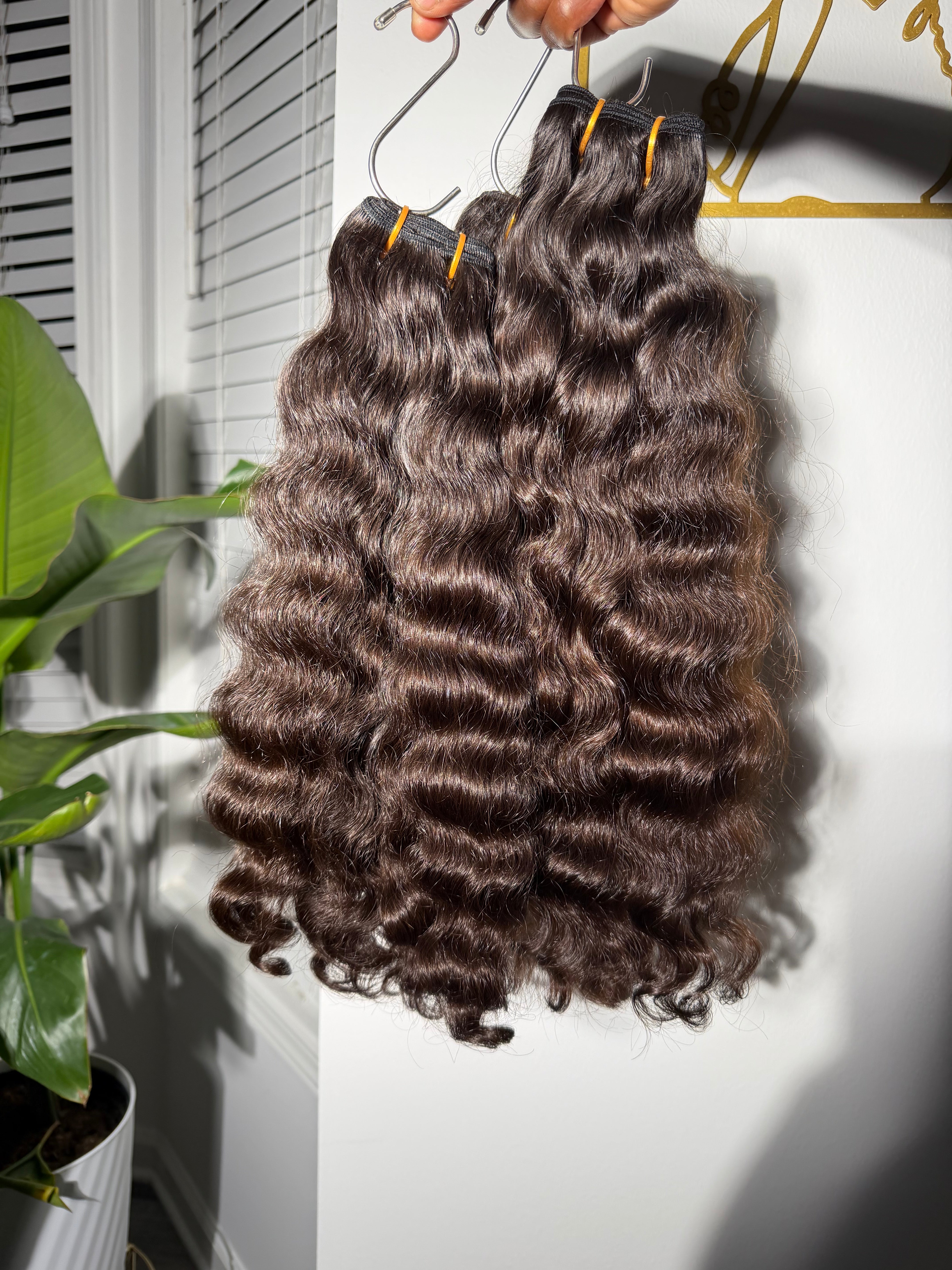 3-18 inch Natural Brown Indian Curly Bundles